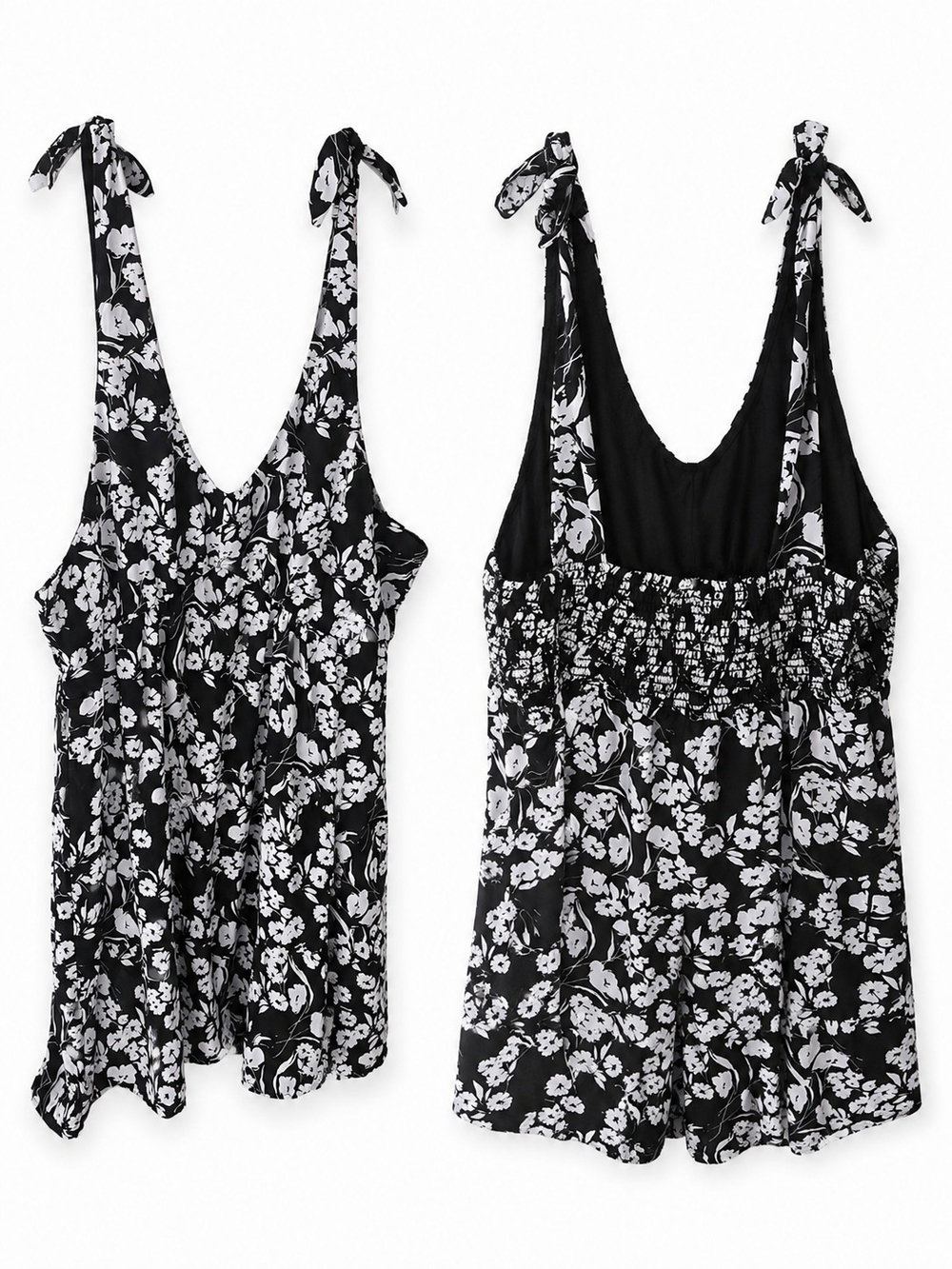 Penningtons Black and White Floral Tie-Shoulder Dress